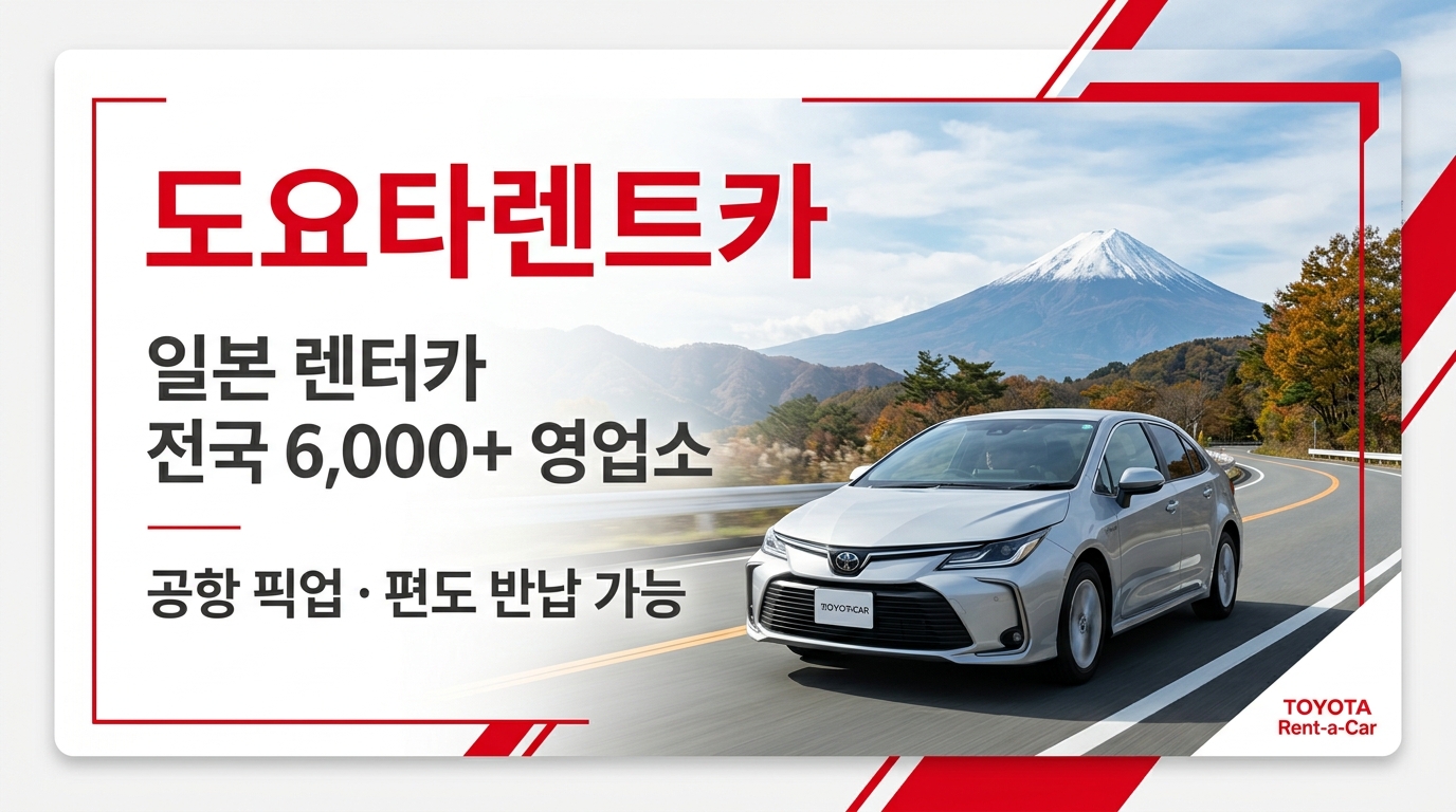 [2026년 9월~11월] 도요타렌트카 일본 렌터카 예약 혜택 총정리